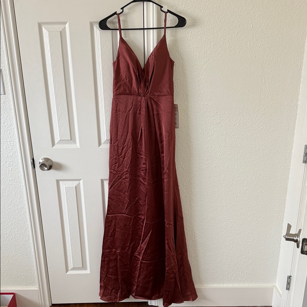 Revelry cinnamon rose giada satin Dress